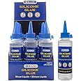 BAZIC Silicone Glue 3.38 Oz. (100 mL), Waterproof Crack Resistant, Quick Repair for Glass Window Plastic Kitchen, 72-Pack