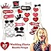 Valentine's Day Photo Booth Props | Creative Valentines Day Kid Party Supplies |Mustache on Stick Heart Angel with Sticks - 27 PCS