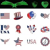 Fourth of July Tattoos 144 Pack Independence Day Patriotic Party Accessories, including 72 Glow In The Dark Tattoos