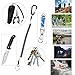 BB Hapeayou Fishing Lanyard (10Pcs) Heavy Duty Retractable Coiled Tether with Carabiner and Split Ring for Pliers, Boating, Tools(Black)