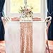 TRLYC 14X108-Inch Real Rose Gold Sequins Square Tablecloths and Table Runner with Wedding,various Sizes