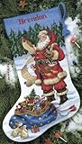 Dimensions 8645 Checking His List Stocking Counted Cross Stitch Kit-16 Long 14 Count