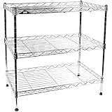Chrome 3-Tier Wire Shelving Unit 20"x12"x20" with Shelf Liner