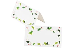 Place Cards - 100-Pack Christmas Small Tent Cards, Foldover Table Placecards, Table Setting Seat Assignment Deocration for Ho