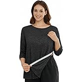 Urlightfre Shoulder Surgery Shirts for Women Post Rotator Cuff Tear Away Snap Front 3/4 Sleeve Chemo Port Adaptive Clothing