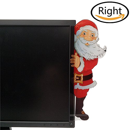 Goblin's Treasures Excelity Concise Monitor Message Board/Computer Monitors Side Panel/Notes Memo Board Message for Monitors,1Set (Left & Right) (Right，Santa Claus) - Thumbnail 7