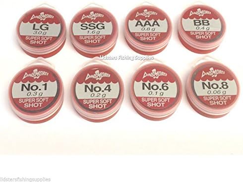 Dinsmore Super Soft Refill Split Shot Tub Size LG SSG AAA BB NO1 4 6 8 FISHING