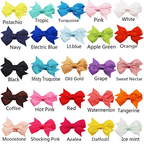 50PCS Hair Bows Clips for Fine Hair 2inch Tiny Grosgrain Ribbon Baby Bows Alligator Hair Clips Fully Lined for Infants Newborns Toddlers