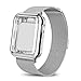 AdMaster Compatible for Apple Watch Band 42mm, Stainless Steel Mesh Milanese Sport Wristband Loop with Apple Watch Screen Protector Compatible for iWatch Series 1/2/3 Silver