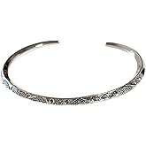 Women's Solid 925 Sterling Silver Bar Bangle Bracelet - Adjustable Size