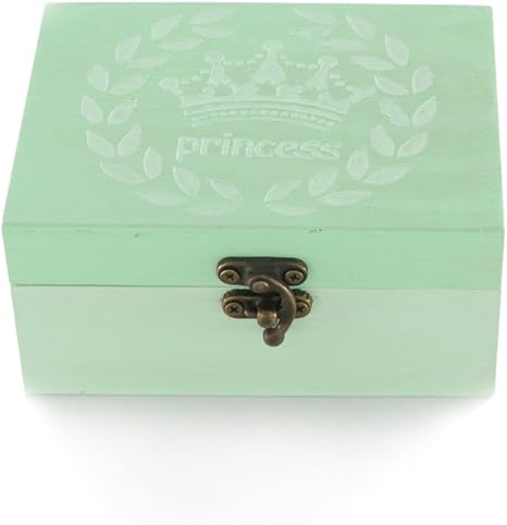 Amazon Princess 収納ボックス 木製 ウッドボックス ミニ 収納ケース 化粧品 小物 雑貨 ストレージボックス インテリア ブルー 木箱 アクセサリーケース ジュエリーボックス 手作りの手描きを作る 緑 ジュエリー収納 オンライン通販