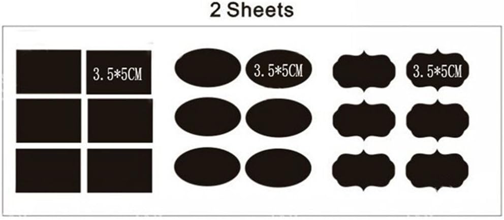 zhenniapp 36pcs Set Black Adhesive Labels Kitchen Decorative Chalkboard Pantry the Organizer Storage