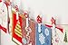 Bristola Home Designs Christmas Greeting Card Holder - Hanging Organizer with 12 Photo Display Clips - White with Red Holiday Shapes