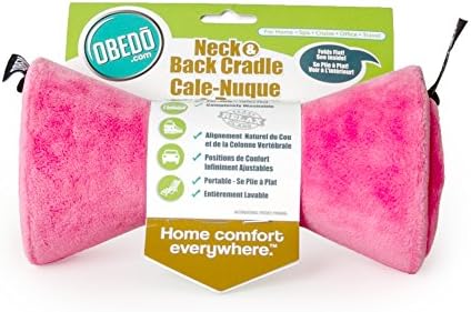 Obedo Neck & Back Support Cradle - Adjustable Travel Pillow for Your Spine (Hot Pink)