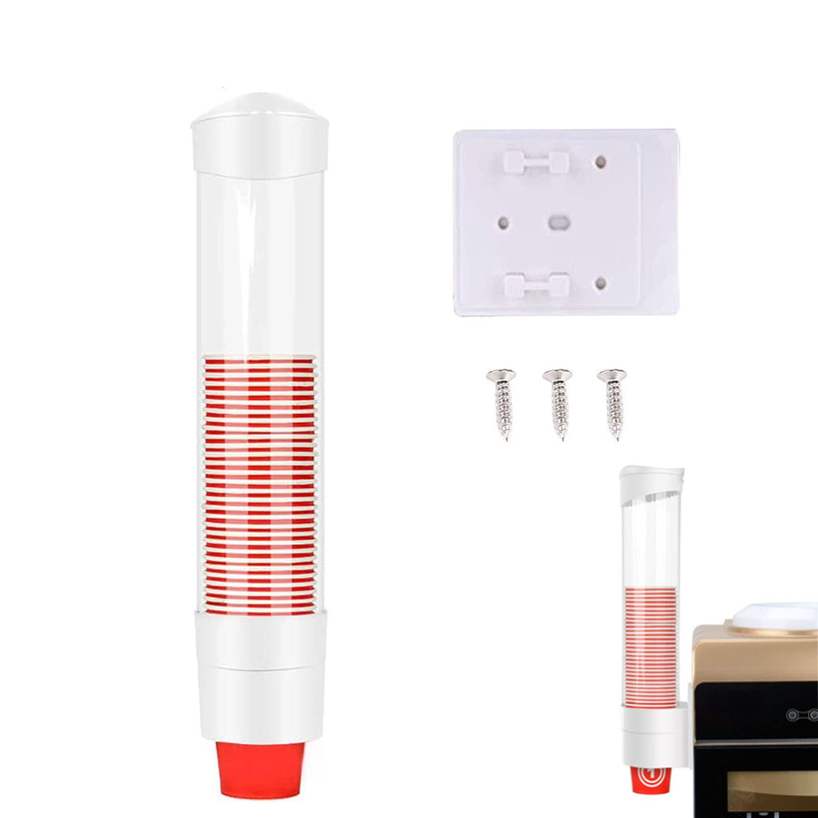 1 Pcs Cup Dispenser, Plastic Cup Holder, Paper Cup Dispenser, Cup Dispenser for Water Cooler, Cup Water Dispenser, Cup Cooler, Cup Dispenser Wall Mounted for Plastic or Paper Cups, Cup Organizer