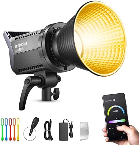 Lampe LED Studio Bicolore Godox LA150Bi 190W - 2800K-6500K, CRI96 - Monture Bowens, Contrôle Par App - Parfaite Pour Vidéo, Streaming