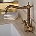Hiendure 180 Degree Swivel Antique Inspired Brass Kitchen Faucet Bathroom Sink Mixer Tap with Two Handle ,Antique Brass Finish