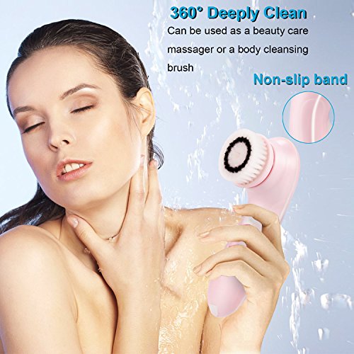 image for AT MOUSE Face Brush Rechargeable Scrubber Cleansing Facial Brush Heads