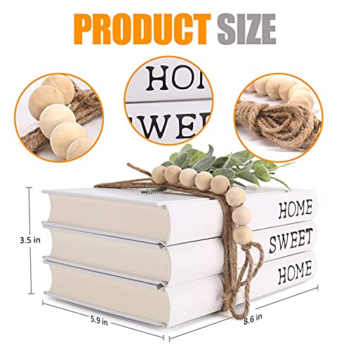 Decorative Books Stack,Farmhouse Books,Rustic Hardcover Decorative Books for Modern Decor,Set of 3 Stacked Books for… - Image 6