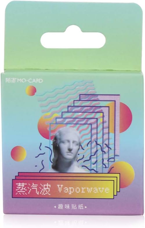 46 Pcs/box Laptop Decoration Stationary Scrapbooking Diary Label Adhesive Paper Flake Stickers Paper Sticker Vaporwave Label