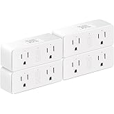 Dual Smart Plug, Matter Smart Plug, Smart Plugs That Compatible with Siri, Alexa, Google Home, Smartthings, WiFi Plug w/Remote Control, Timer & Schedule, White, 4-Pack