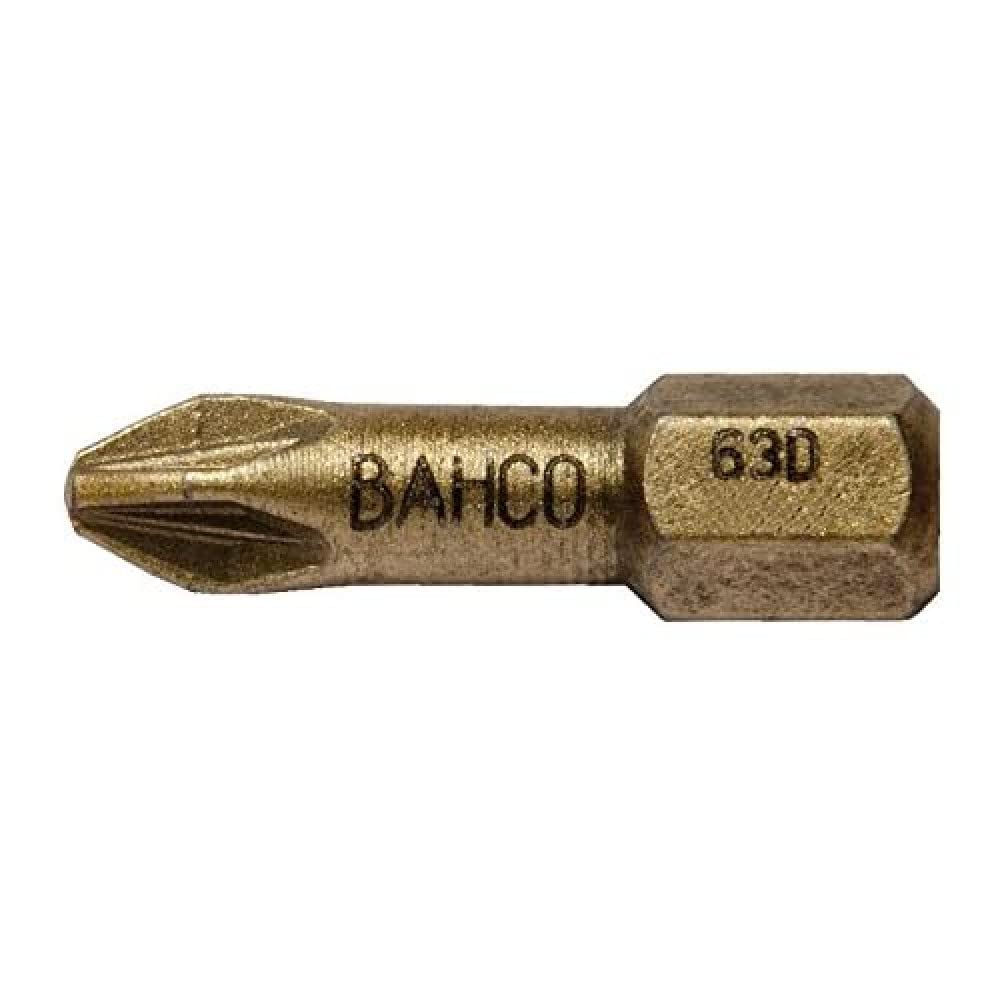 Bahco 63D/PZ3 Pz3 Diamond Bit for Pozidriv Head Screws, Gold, 25 mm, 5-Piece