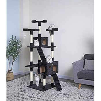 Go Pet Club Cat Tree, 33-Inch by 22-Inch by 72-Inch, Black