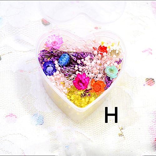 1 Box Mixed Dried Flowers Nail Art DIY Preserved Flower With Heart-Shaped Box Glass Bottle Decor #H