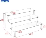 Worown 3-Tier Acrylic Riser Shelf Clear Display Stand 12in x 3.15in x 4mm view 2