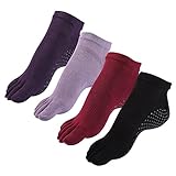 Cosfash Yoga Socks Non Slip Skid Toe Grips for Pilates Barre Women Men