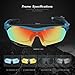 TOREGE Polarized Sports Sunglasses for Cycling Running Fishing Golf TR90 Unbreakable Frame TR003 (Blue&Black)