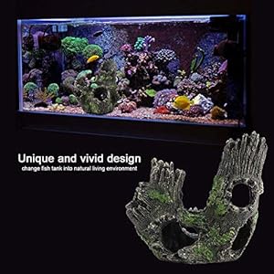 Duokon Marine Fish Tank Acquario Ornament Resina Artificiale Legno Marcio Decor Cave Decorazione Naturale Habitat(ST…
