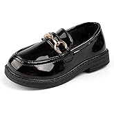 ohsofy Girls Slip-On Loafers Comfort Dress Shoes Oxford School Uniform Flats Non-Slip Sole Casual Wedding Party (Toddler/Little Kid)