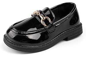 ohsofy Girls Slip-On Loafers Comfort Dress Shoes Oxford School Uniform Flats Non-Slip Sole Casual Wedding Party (Toddler/Little Kid)
