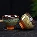 Mtoye 6PCS Handmade Chinese Small Ceramic Tea Set Sake Cups Set of 6，2.5oz 6 Colors Pottery Teacups