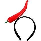 Kisangel Chili Pepper Headband Unique Simulation Hair Hoop for Women Festival Cosplay Party Accessory 7.08X5.11X1.37 Inches Comfortable Hairband