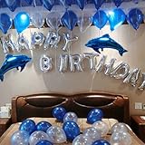 HAPPY BIRTHDAY　ハッピーバースデー　バルーン装飾セット　誕生日　お祝い　壁飾り　可愛い　イルカ　風船　バースデーパーティー飾り (イルカバルーン)