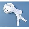YKK-10-Boat-Top-Zipper-White-24-Inch-Seperating-Double-Metal-Tab-Slider