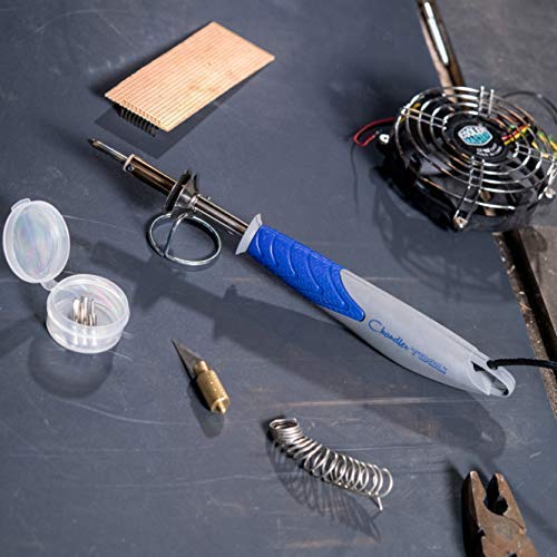 Chandler Tool Soldering Iron Kit - 30 Watt - Professional Quality Solder Iron With 5 Long-Life Tips + Stand + Lead-Free Wire