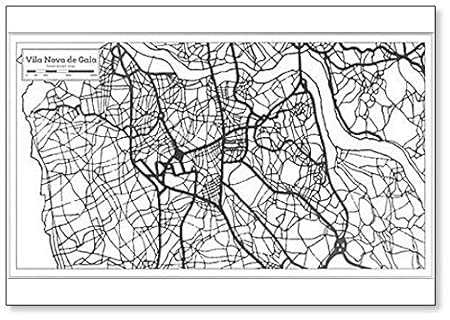 Vila Nova De Gaia Portugal mapa de la ciudad en estilo retro. Imán ...