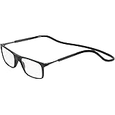 Calabria SP02 Snap Magnetic Reading Glasses Blue Light Blocking Adjustable Temples Around Neck Hanging Readers Computer Work