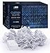 LED Concepts 300-LED Curtain String Icicle Fairy Lights with 8 Lighting Modes – UL Listed Power Supply, White
