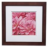 Gallery Solutions Photo 12x12 Flat Walnut Wall Frame with Double White Mat for 8x8 Picture, 12