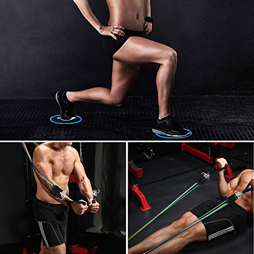 13-pcs-Resistance-Bands-Set-Workout-Bands-Exercise-Bands-Adult-Include-5-Stackable-Exercise-Bands-2-Core-Sliders-with-Door-Anchor-and-Handles-Legs-Ankle-Straps-Carry-Bag-Guide-Book-for-Home