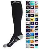 Compression Socks for Women & Men by A-Swift (Black & Grey, L/XL)