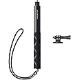 ATUMTEK 114cm Invisible Selfie Stick, 1/4" Extended Monopod Pole, Solid and Compact Design for Insta360, for GoPro, DJI, Action Camera (Buckle Mount for GoPro and Wrist Strap Included)