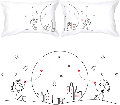 Boldloft Miss Us Together His And Hers Couples Pillowcases Long