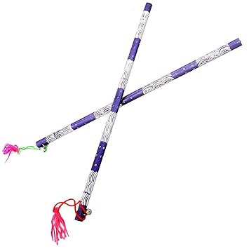 Tuski Creation's Colourful Glossy Aluminium Dandiya Sticks for Navratri Garba Pack of 1 Pair Dandia Stick (Color May Very)