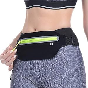 GUOQY Waterdichte Runner Riemtas met hoofdtelefoonpoort voor hardlopen outdoor dubbele tas zweetbestendige reflecterende…