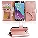 Arae wallet case compatible for Samsung Galaxy J3 Emerge / J3 2017 / J3 Prime / J3 Mission / J3 Eclipse / J3 Luna Pro / Sol 2 / Amp Prime 2 / Express Prime 2, Rosegold